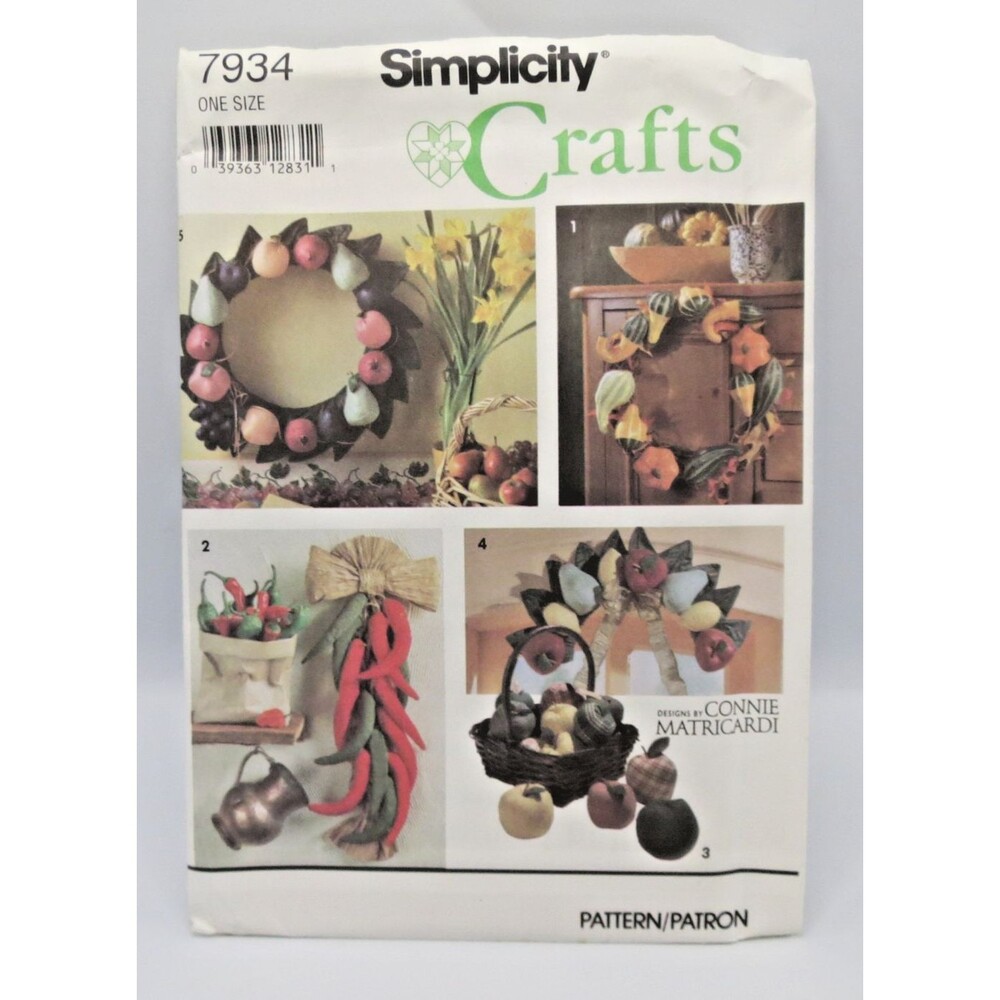 Simplicity Craft Pattern #7934 Fruit Inspired Decor Uncut Connie Matricardi